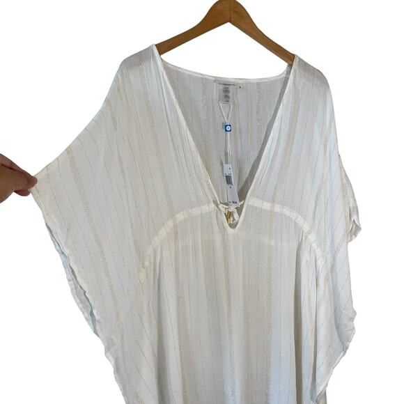 BLEU ROD BEATTIE Swim Coverup White Size Medium New with Flaw Beach Resort Pool - Picture 5 of 13